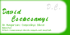 david csepcsanyi business card